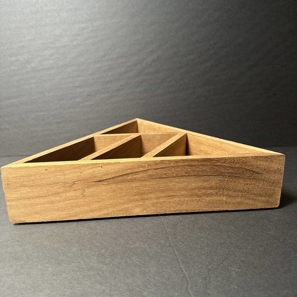 Modern Boho Wooden Shelf For Mini Collections 13"X12"X3" Triangle - Picture 6 of 6